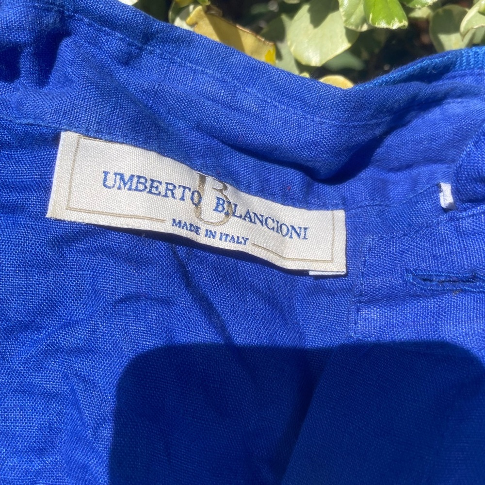 Vintage Umberto Bilancioni bright blue men’s shirt